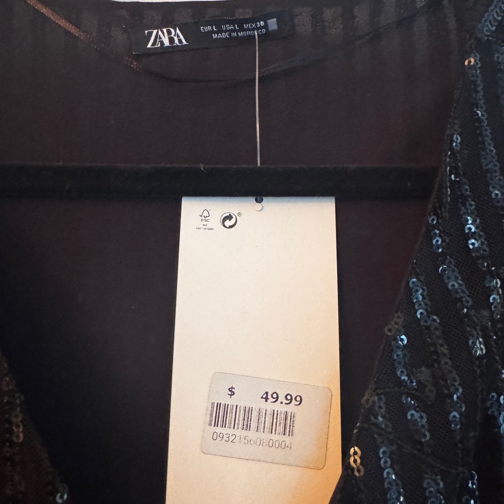 Zara Black Sequin Dress - Picture 3 of 3